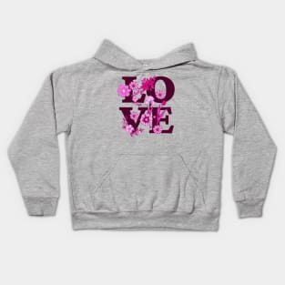 Violet Floral Love Kids Hoodie